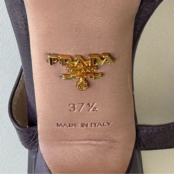Prada Leather Cutout Accent Slingback Heels Size 7.5 👠 - Picture 10 of 12